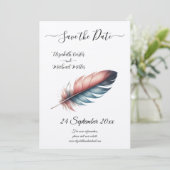 Minimalisme Blush Veer Elegante Trouwdag Save The Date (Staand voorkant)
