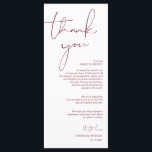 Minimalisme Bourgogne Script Plaats instelling Dan Programmakaart<br><div class="desc">(Alle kleuren zijn aanpasbaar) Modern Minimalism Script Place Settings Thank You Card. Deel de liefde en show uw waardering voor uw gasten, wanneer ze gaan zitten aan hun stoel en lees deze gepersonaliseerde charmante plaats. Dank u kaart. Het is een prachtige manier om je speciale feestdag af te trappen! Bezoek...</div>