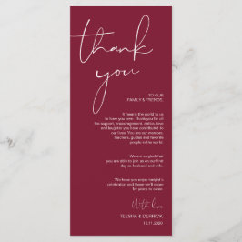 Minimalisme Bourgogne Script Plaats instelling Dan Programmakaart