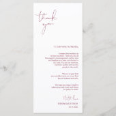 Minimalisme Bourgogne Script Plaats instelling Dan Programmakaart (Voorkant)