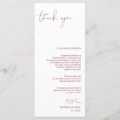 Minimalisme Bourgogne Script Plaats instelling Dan Programmakaart (Voorkant)