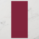 Minimalisme Burgundy Script Place setting Dankuwel Programmakaart (Achterkant)