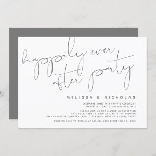 Minimalisme Dark Gray, Wedding Elopement Party Kaart