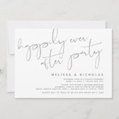 Minimalisme Donkergrijs, Trouw Elopement Feest Kaart (Voorkant)