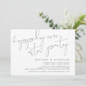 Minimalisme Donkergrijs, Trouw Elopement Feest Kaart (Staand voorkant)