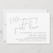 Minimalisme Donkergrijs, Trouw Elopement Feest Kaart (Voorkant)