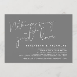 Minimalisme Donkergrijs, Trouw Elopement Feest Kaart