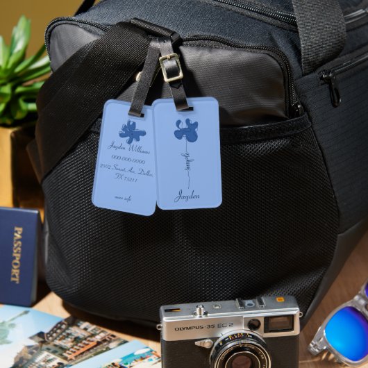 Minimalisme Eenvoudige Bloem Bagage Label (Voorkant /achterkant)