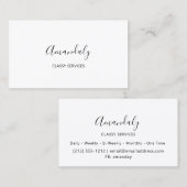 Minimalisme Elegant Script Makeup Black White Visitekaartje (Voorkant / Achterkant)