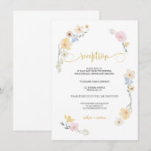 Minimalisme en bloemen bruiloft RECEPTIE KAART (Voorkant / Achterkant)