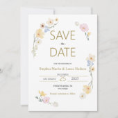 Minimalisme en bloemen Save The Date Uitnodiging (Voorkant)