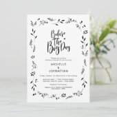 Minimalisme Floral Wedding Rehearsal Dinner Invite Kaart (Staand voorkant)