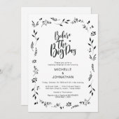 Minimalisme Floral Wedding Rehearsal Dinner Invite Kaart (Voorkant / Achterkant)