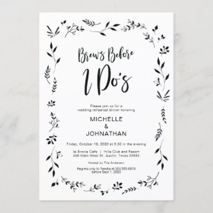 Minimalisme Floral Wedding Rehearsal Dinner Invite Kaart