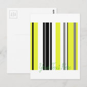 Minimalisme Gele Zwarte Strepen Briefkaart (Voorkant / Achterkant)