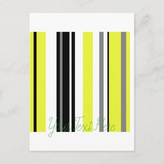 Minimalisme Gele Zwarte Strepen Briefkaart (Voorkant)