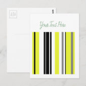 Minimalisme gele zwarte strepen briefkaart (Voorkant / Achterkant)