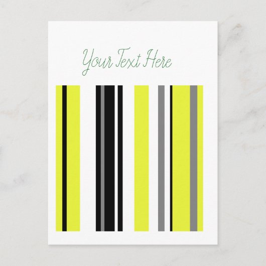 Minimalisme gele zwarte strepen briefkaart (Voorkant)