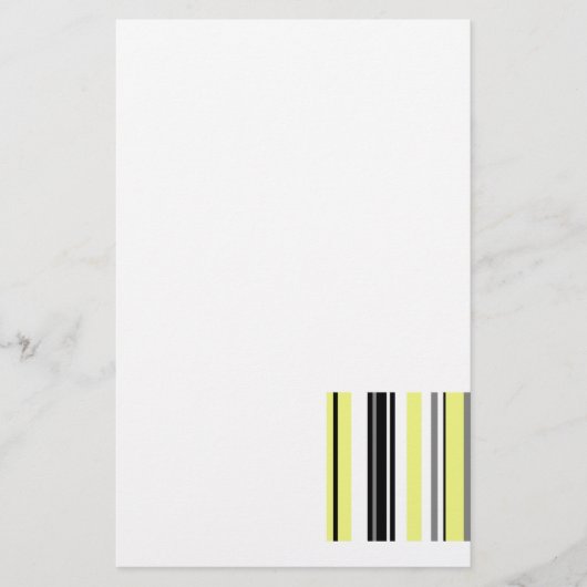 Minimalisme Gele Zwarte Strepen Briefpapier (Voorkant)