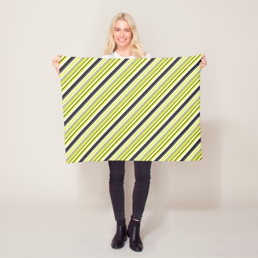 Minimalisme Gele Zwarte Strepen Fleece Deken (In situ)