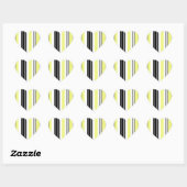Minimalisme Gele Zwarte Strepen Hart Sticker (Vel)