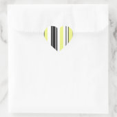 Minimalisme Gele Zwarte Strepen Hart Sticker (Tas)