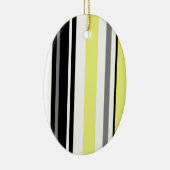 Minimalisme Gele Zwarte Strepen Keramisch Ornament (Rechts)