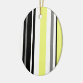 Minimalisme Gele Zwarte Strepen Keramisch Ornament (Links)