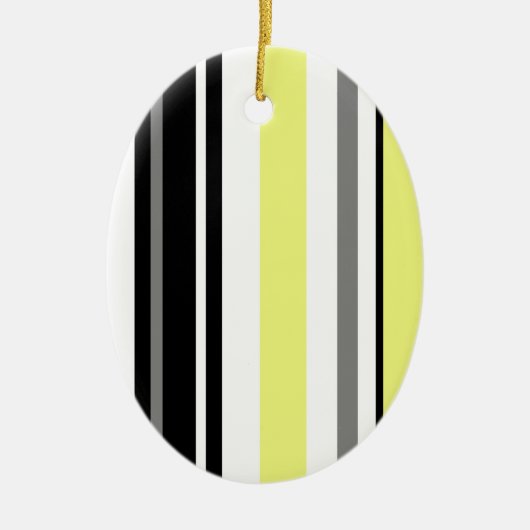 Minimalisme Gele Zwarte Strepen Keramisch Ornament (Voorkant)