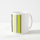 Minimalisme gele zwarte strepen koffiemok (Voorkant rechts)