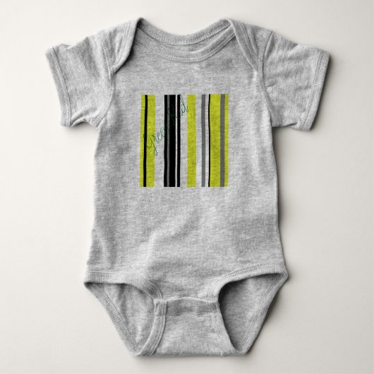 Minimalisme gele zwarte strepen romper (Voorkant)