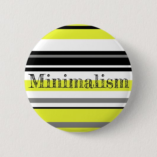 Minimalisme gele zwarte strepen ronde button 5,7 cm (Voorkant)