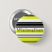 Minimalisme gele zwarte strepen ronde button 5,7 cm (Voorkant /achterkant)