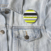 Minimalisme gele zwarte strepen ronde button 5,7 cm (In situ)
