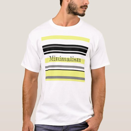 Minimalisme Gele Zwarte Strepen T-shirt (Voorkant)