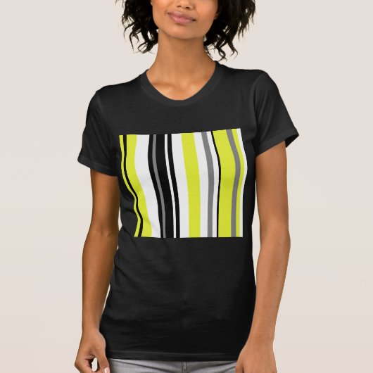 Minimalisme Gele Zwarte Strepen T-shirt (Voorkant)