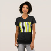 Minimalisme Gele Zwarte Strepen T-shirt (Voorkant volledig)