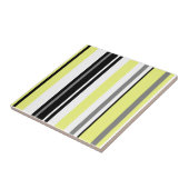 Minimalisme Gele Zwarte Strepen Tegeltje (Zijkant)