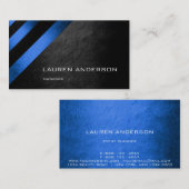 Minimalisme Geometrische strepen Kobalt Blue Black Visitekaartje (Voorkant / Achterkant)
