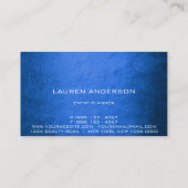 Minimalisme Geometrische strepen Kobalt Blue Black Visitekaartje (Achterkant)