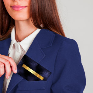 Minimalisme Glam Blue Navy Gold Metallic Vip Visitekaartje