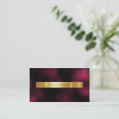 Minimalisme Glam Red Wine Gold Metallic Vip Visitekaartje (Staand voorkant)