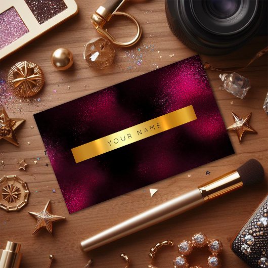 Minimalisme Glam Red Wine Gold Metallic Vip Visitekaartje