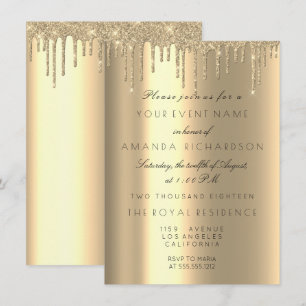 Minimalisme Glitterende Druppels Gouden Verjaardag Kaart