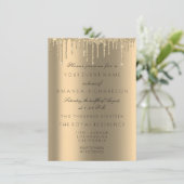 Minimalisme Glitterende Druppels Gouden Verjaardag Kaart (Staand voorkant)