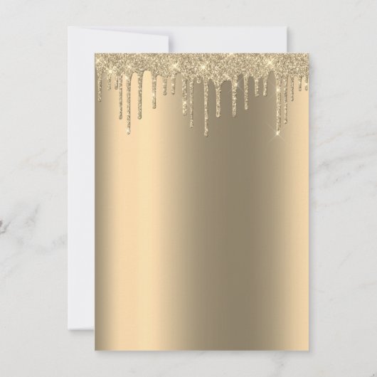 Minimalisme Glitterende Druppels Gouden Verjaardag Kaart (Achterkant)