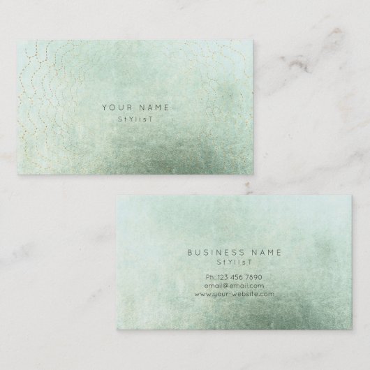 Minimalisme Golden Circles Abstract groen licht Visitekaartje (Voorkant / Achterkant)