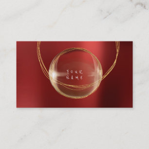 Minimalisme Golden Foil Glass Red Framed VIP Visitekaartje