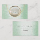 Minimalisme Golden Folie Glass Mint Greenery VIP Visitekaartje (Voorkant / Achterkant)