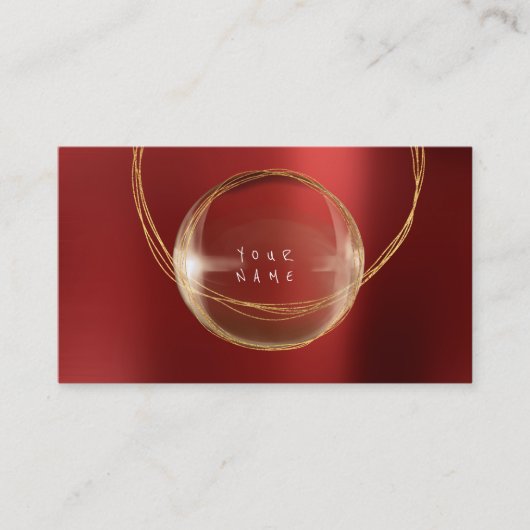 Minimalisme Golden Folie Glass Red Framed VIP Visitekaartje (Voorkant)